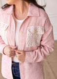 Amelia Pink lace Shacket