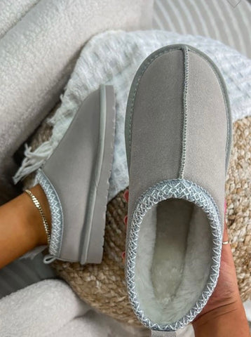 Platform Slippers Grey
