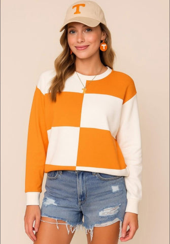 Orange and White Checkered