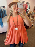 Coral Sleeveless Top