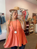 Coral Sleeveless Top