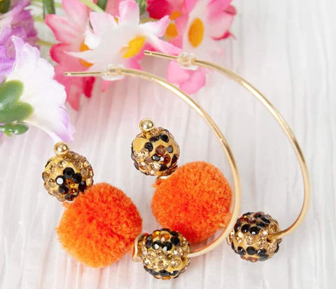 FUZZY LEOPARD HOOP EARRINGS