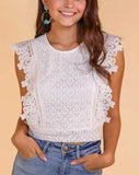 The Sweet Delight Crochet Lace Top
