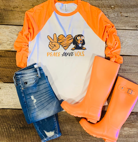 Peace Love Vols raglan