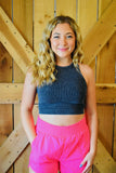 Vintage Ribbed Cropped Tank